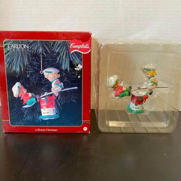 Vintage 1996 Carlton Cards Ornament Campbell's "A Hearty Christmas" Soup - Picture 1 of 1